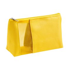 Cosmetic bag, Microfiber and mesh, Yellow