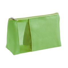 Cosmetic bag, Microfiber and mesh, Light green