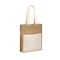   Sacosa cu manere de 65 cm si buzunar frontal, Everestus, 20IAN1965, Natur, Iuta