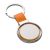 Breloc rotund, Everestus, KR0480, piele ecologica, metal, portocaliu