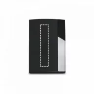   Portcard din metal si piele ecologica, Everestus, PPE08, negru, 95x65x13 mm