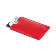   Portcard cu protectie RFID, 92x63 mm, pentru un singur card, Everestus, 20FEB0414, Aluminiu, Rosu