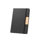 Set cadou 3 pise, Everestus, 2610E18716, A5, Dictando, Ø65x200 mm, Textil, Bambus, Hartie (carton), Negru