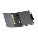 Carnetel cu inchidere magnetica si buzunar exterior, 80 pagini, Everestus, RL, piele ecologica si poliester fabric, gri inchis