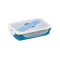 Caserola ermetica retractabila, 21MAR1247, 640 ml, Everestus, 170x110x66 mm, Silicon, Polipropilena, Albastru
