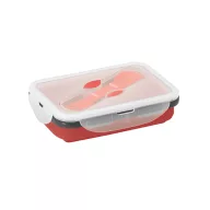   Caserola ermetica retractabila, 21MAR1249, 640 ml, Everestus, 170x110x66 mm, Silicon, Polipropilena, Rosu
