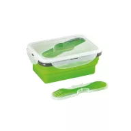   Caserola ermetica retractabila, 21MAR1250, 640 ml, Everestus, 170x110x66 mm, Silicon, Polipropilena, Verde