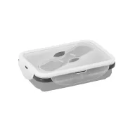   Caserola ermetica retractabila, 21MAR1248, 640 ml, Everestus, 170x110x66 mm, Silicon, Polipropilena, Gri