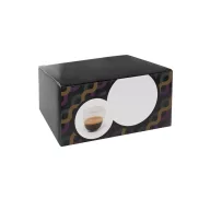   Set 2 cesti de cafea, Everestus, 20IAN1140, Transparent, Sticla