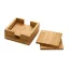 Set 4 bucati suport pahare din bambus, in cutiuta de lemn, Everestus, SPI17, natur