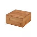 Cutie de ceaiuri cu 4 compartimente, inchidere magnetica, Everestus, TA02, bambus, natur