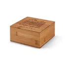 Cutie de ceaiuri cu 4 compartimente, inchidere magnetica, Everestus, TA02, bambus, natur