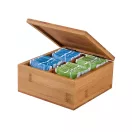 Cutie de ceaiuri cu 4 compartimente, inchidere magnetica, Everestus, TA02, bambus, natur