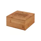 Cutie de ceaiuri cu 4 compartimente, inchidere magnetica, Everestus, TA02, bambus, natur