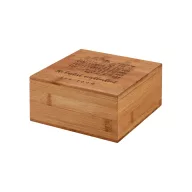   Cutie de ceaiuri cu 4 compartimente, inchidere magnetica, Everestus, TA02, bambus, natur