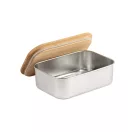 Caserola pentru pranz, Everestus, 22FEB0059, 800 ml, 165x115x52 mm, Otel, Bambus, Natur