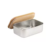   Caserola pentru pranz, Everestus, 22FEB0059, 800 ml, 165x115x52 mm, Otel, Bambus, Natur