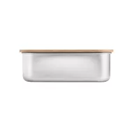   Caserola pentru pranz, Everestus, 22FEB0059, 800 ml, 165x115x52 mm, Otel, Bambus, Natur