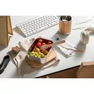   Caserola pentru pranz, Everestus, 22FEB0059, 800 ml, 165x115x52 mm, Otel, Bambus, Natur