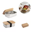 Caserola pentru pranz, Everestus, 22FEB0059, 800 ml, 165x115x52 mm, Otel, Bambus, Natur