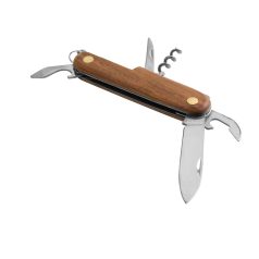   Multifunction pocket knife, Stainless steel and wood, no colour