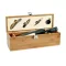 Set cutie si 4 accesorii vin, Everestus, WE, bambus si zinc, natur
