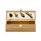 Set cutie si 4 accesorii vin, Everestus, WE, bambus si zinc, natur