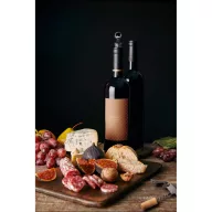   Set accesorii vin, tirbuson si dop, Everestus, AWE07, aliaj de zinc, argintiu satinat