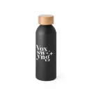 Sticla de apa, Everestus, 42FEB232460, 550 ml, Ø65x197 mm, Aluminiu, Bambus, Negru