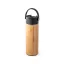Termos, Everestus, 18SEP4255, 440 ml,  Ø70x222 mm, Bambus, Otel, Negru
