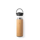 Termos, Everestus, 18SEP4255, 440 ml,  Ø70x222 mm, Bambus, Otel, Negru