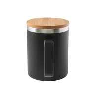   Cana de voiaj 420 ml, 2401E15224, Everestus, ø88x112 mm, Otel, Bambus, Negru