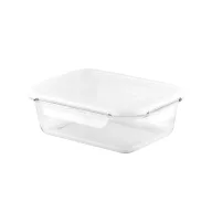   Caserola ermetica 1000 ml, 2502E14235, Everestus, 200 x 150 x 68 mm, Sticla, Alb