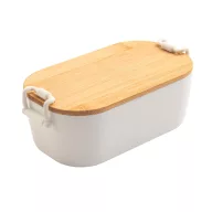   Caserola pentru alimente, 1000 ml, Everestus, 2601E13572, 200x107x70 mm, Polipropilena, Bambus, Alb