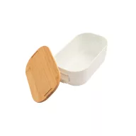   Caserola pentru alimente, 1000 ml, Everestus, 2601E13572, 200x107x70 mm, Polipropilena, Bambus, Alb