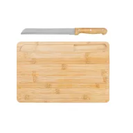   Tocator de paine cu cutit inclus, Everestus, 2610E19136, Fara maner, 355x236x29 mm, Bambus, Natur