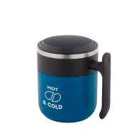   Cana de voiaj, Everestus, 2610E18485, 400 ml, Ø86x110 mm, Otel inoxidabil, Albastru