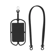   Suport card cu lanyard, 57x86x4 mm, Everestus, 20SEP1269, Silicon, Negru