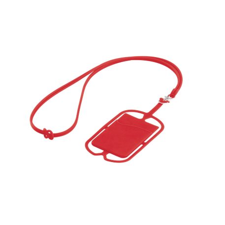 Suport card cu lanyard, 57x86x4 mm, Everestus, 20SEP1274, Silicon, Rosu