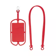   Suport card cu lanyard, 57x86x4 mm, Everestus, 20SEP1274, Silicon, Rosu