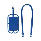 Suport card cu lanyard, 57x86x4 mm, Everestus, 20SEP1270, Silicon, Albastru
