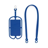  Suport card cu lanyard, 57x86x4 mm, Everestus, 20SEP1270, Silicon, Albastru