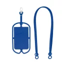 Suport card cu lanyard, 57x86x4 mm, Everestus, 20SEP1270, Silicon, Albastru