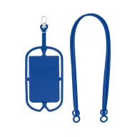   Suport card cu lanyard, 57x86x4 mm, Everestus, 20SEP1270, Silicon, Albastru