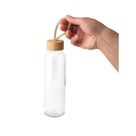   Sticla de apa, Everestus, 2610E18314, 520 ml, Cu maner, Ø63x215 mm, Sticla, Bambus, Natur