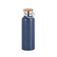   Sticla termos, 570 ml, 2502E16344, Everestus, ⌀70 x 220 mm, Otel, Bambus, Albastru marin