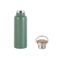   Sticla termos, 570 ml, 2502E16345, Everestus, ⌀70 x 220 mm, Otel, Bambus, Verde armata