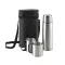 Termos 500 ml cu 2 cani si husa de protectie, Everestus, TL, otel inoxidabil, argintiu