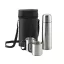 Termos 500 ml cu 2 cani si husa de protectie, Everestus, TL, otel inoxidabil, argintiu