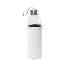 Sports bottle, Glass and stainless steel, White